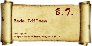 Bede Tímea névjegykártya