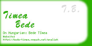 timea bede business card